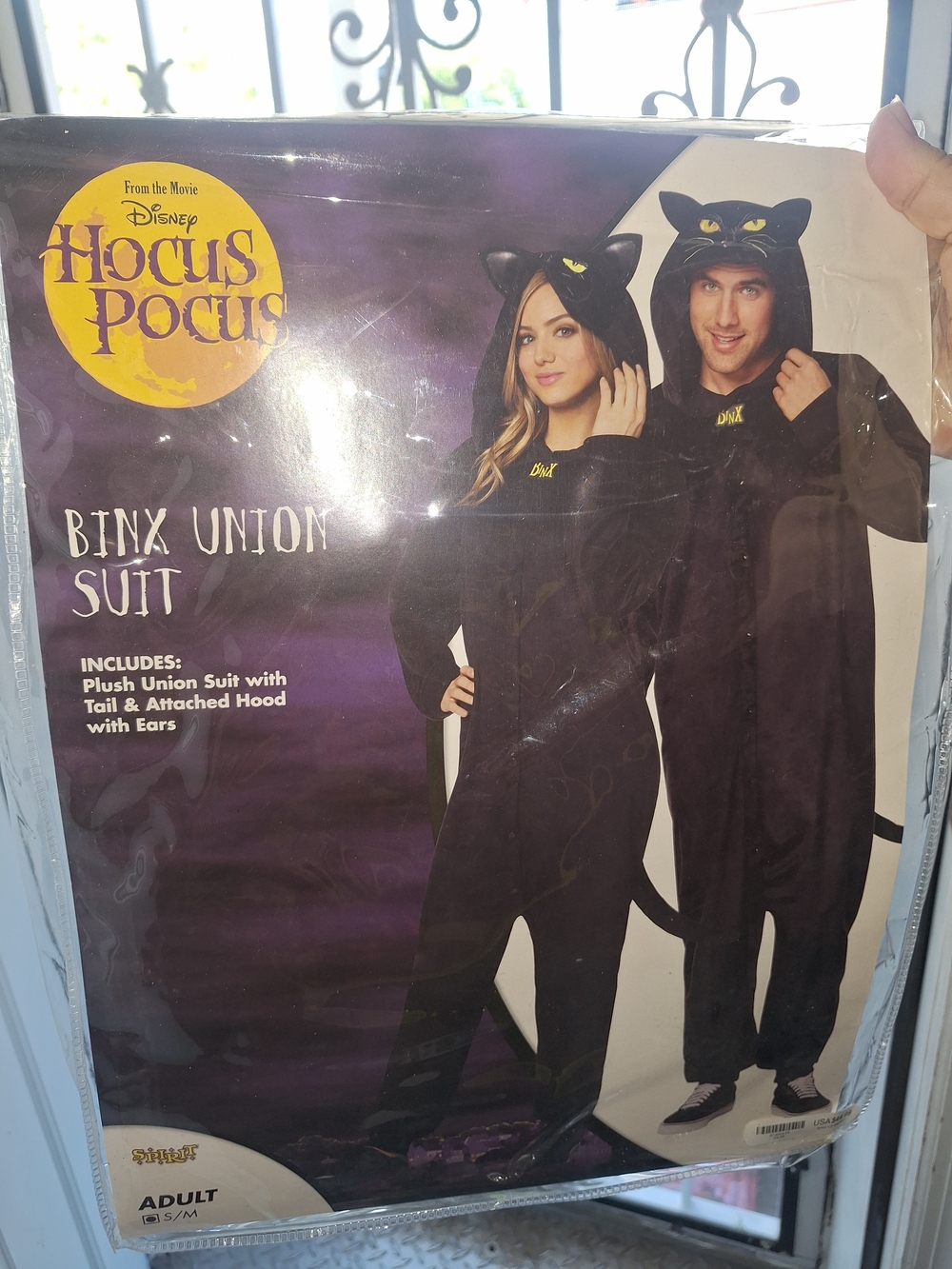 Spirit Hocus Pocus Binx Black Adult  Plush Union Suit